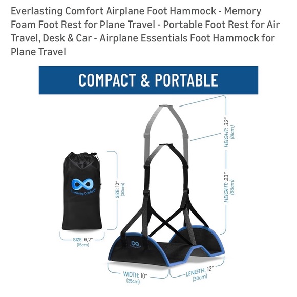 Everlasting Comfort Airplane Foot Hammock Footrest - Picture 6 of 12